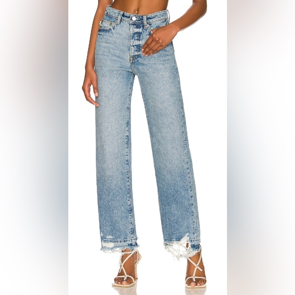 Lovers + Friends Ryan High Rise Rigid Loose Straight Jeans